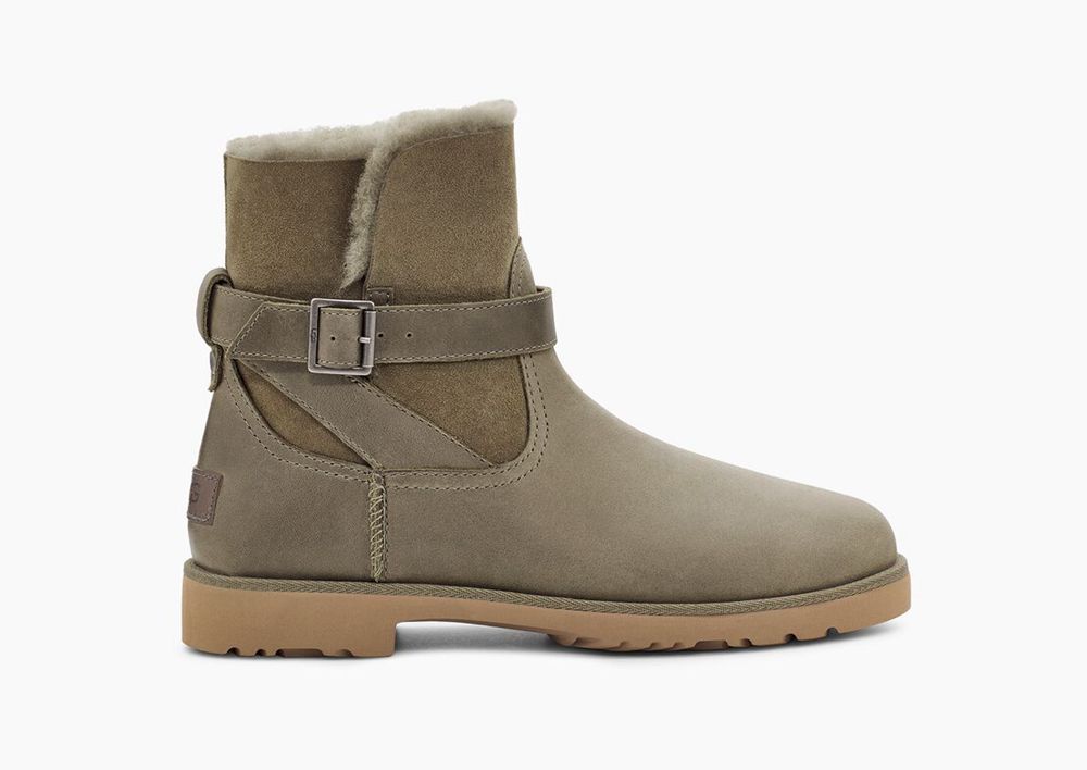 Ugg Classic Boot Womens - Ugg Romely Buckle Olive - 693MVPLJI